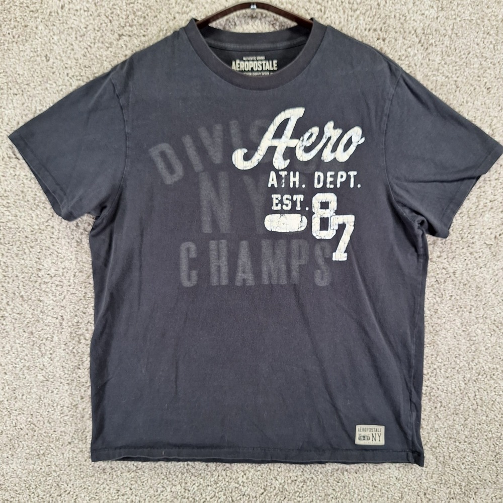 Aeropostale T Shirt Adult XL Black Aero Ath Dept Est 87 Graphic Tee Streetwear